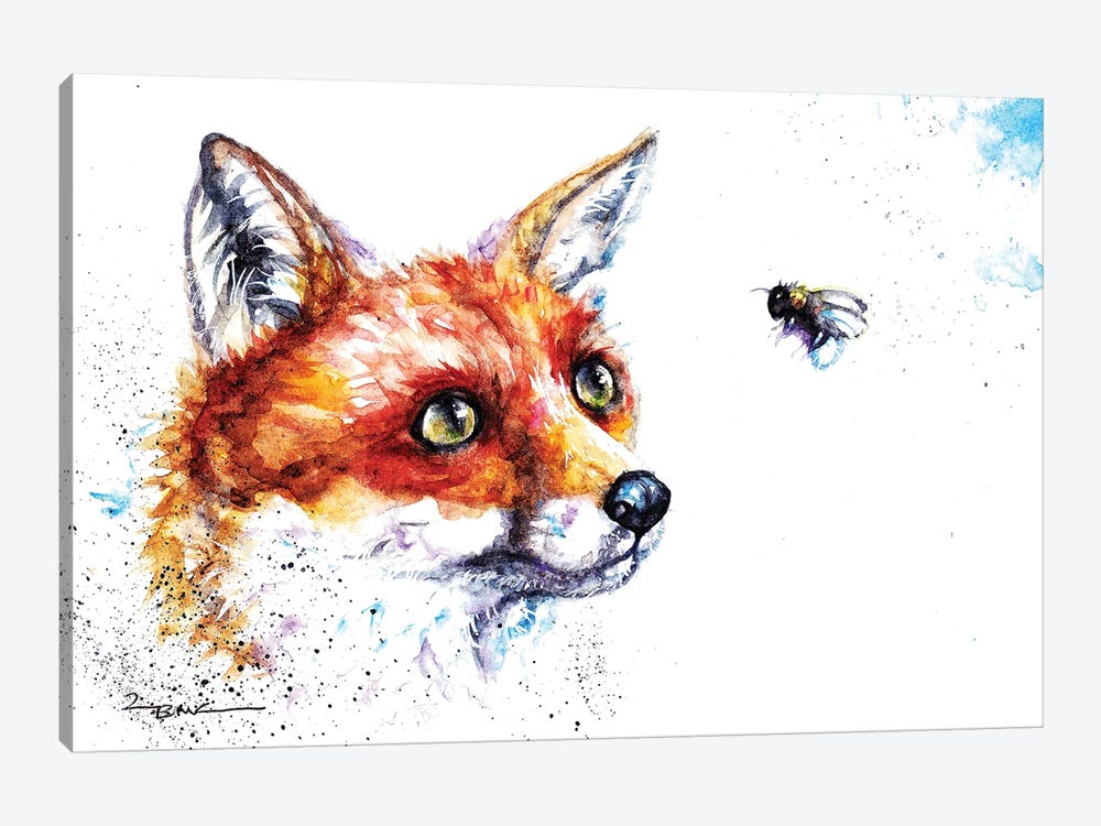 Fox And Bee by BebesArts 1-piece Canvas Artwork