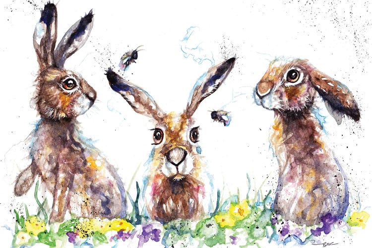 Hares And Bees by BebesArts wall art