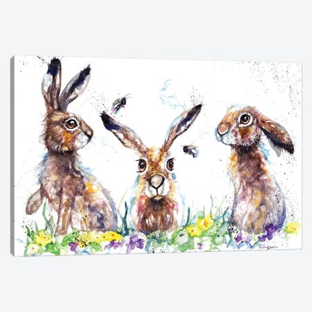 Hares And Bees Canvas Print #BSR30} by BebesArts Canvas Art Print