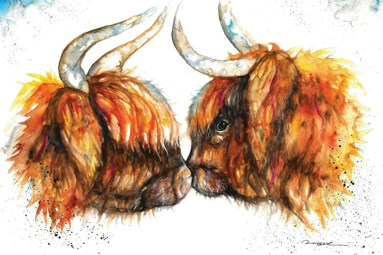 Highland Cows by BebesArts wall art