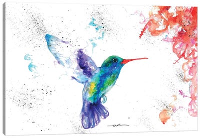 Hummingbird And Blossom I Canvas Art Print - BebesArts