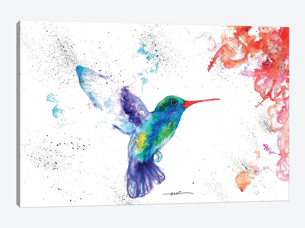 Hummingbird And Blossom I by BebesArts 1-piece Art Print