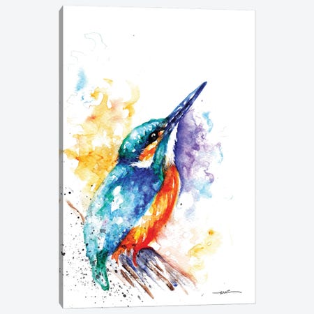 Kingfisher I Canvas Print #BSR42} by BebesArts Canvas Wall Art