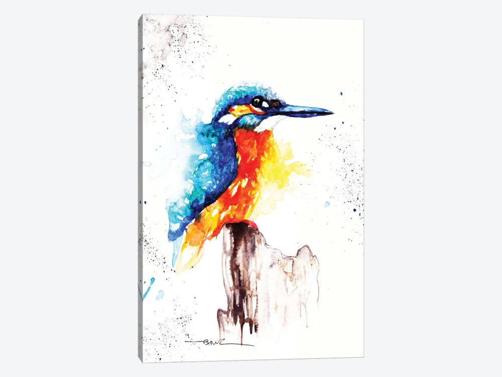 Kingfisher II by BebesArts 1-piece Canvas Art Print