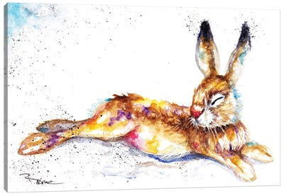 Lazy Hare Canvas Art Print - BebesArts