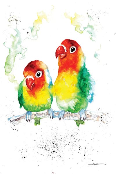 Love Birds by BebesArts framed canvas print