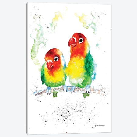 Love Birds Canvas Print #BSR49} by BebesArts Canvas Artwork
