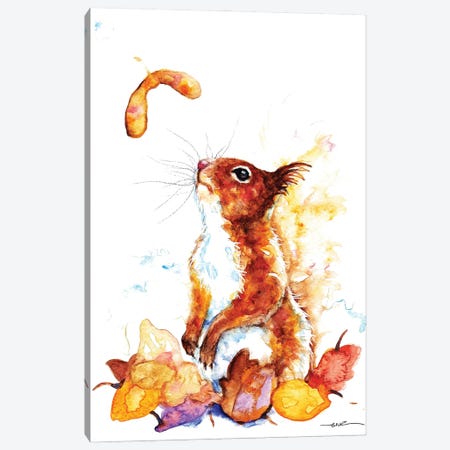Autumn Squirrel Canvas Print #BSR4} by BebesArts Art Print