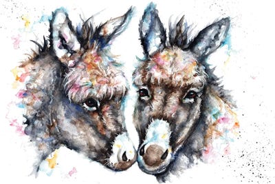 Lovin' Donkeys by BebesArts framed canvas print