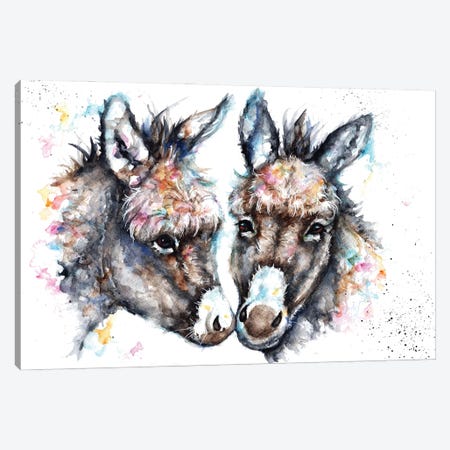 Lovin' Donkeys Canvas Print #BSR50} by BebesArts Art Print