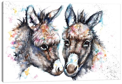 Lovin' Donkeys Canvas Art Print - BebesArts