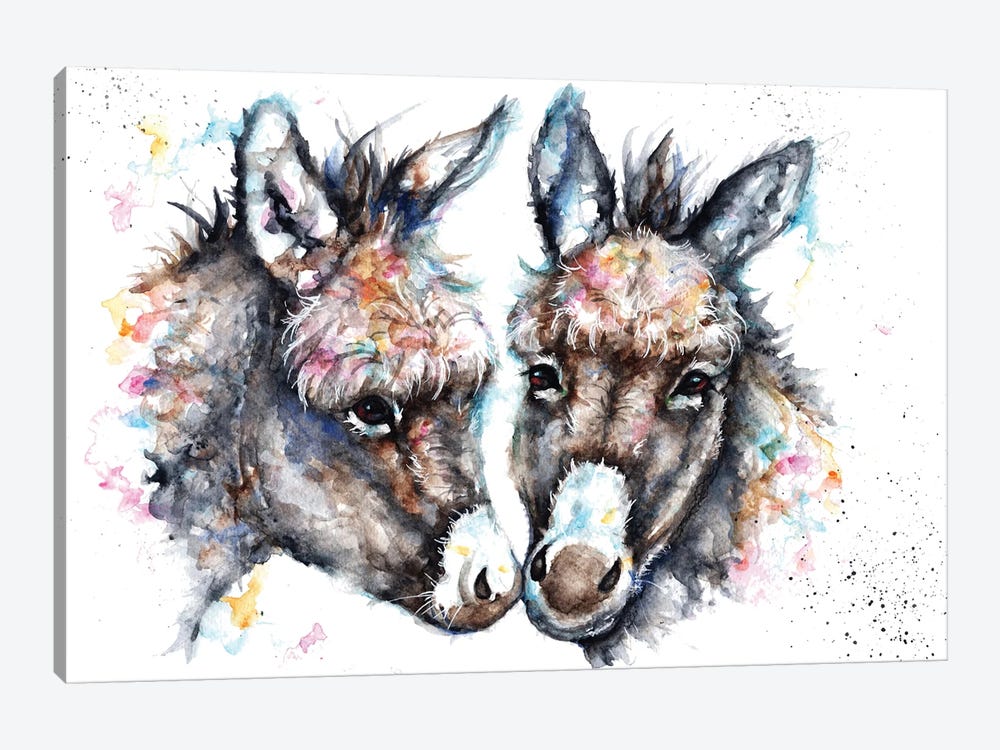 Lovin' Donkeys by BebesArts 1-piece Canvas Print