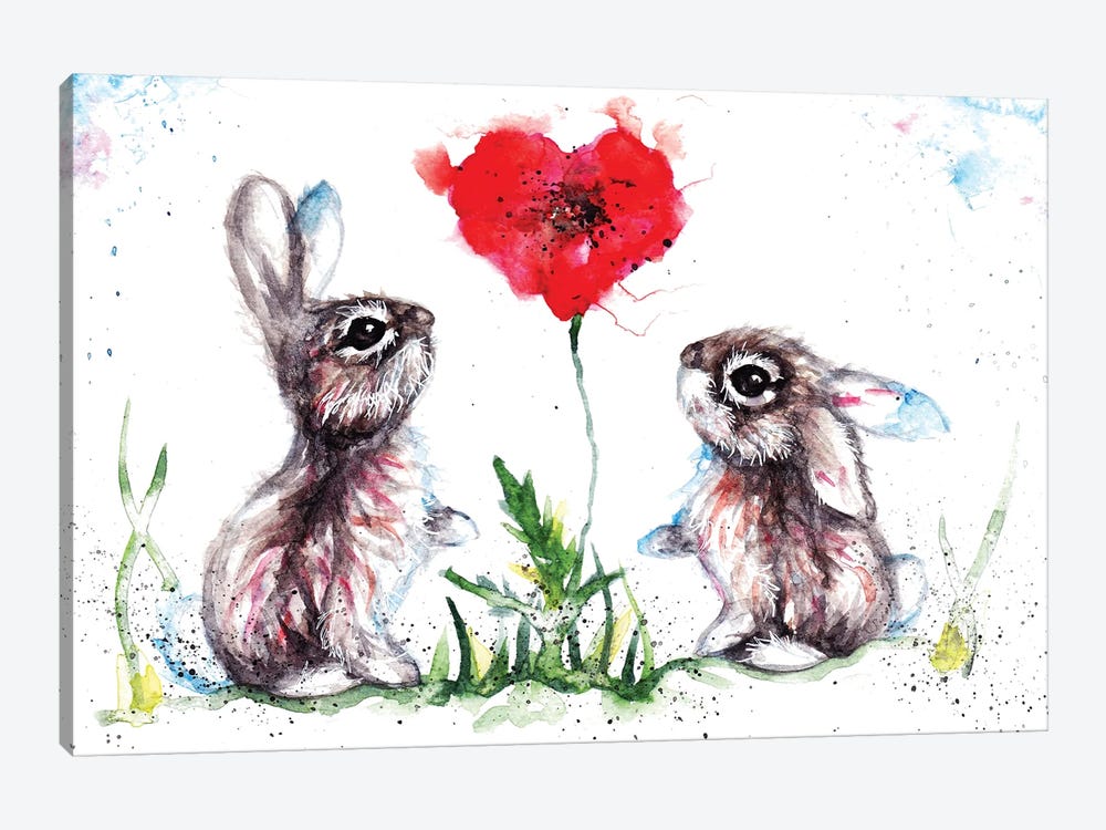 Lovin' Rabbits by BebesArts 1-piece Art Print