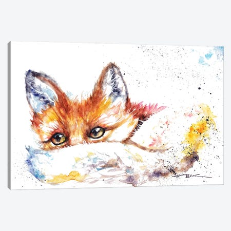 Peeping Fox Canvas Print #BSR56} by BebesArts Canvas Art