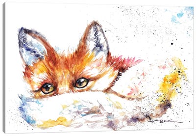 Peeping Fox Canvas Art Print - BebesArts