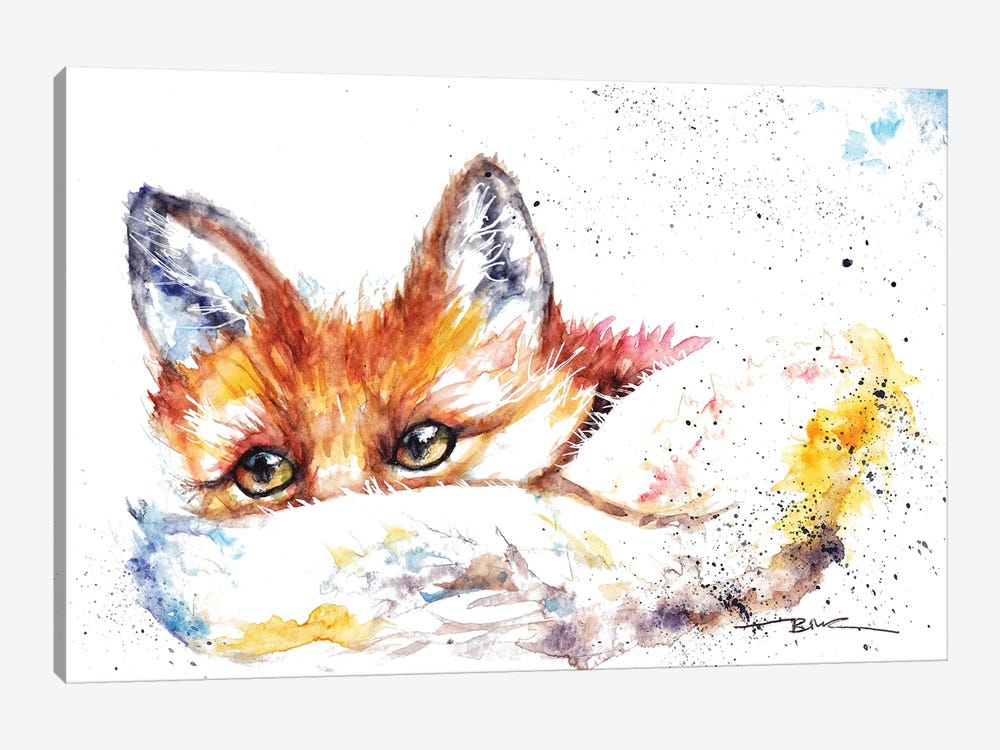 Peeping Fox by BebesArts 1-piece Canvas Print