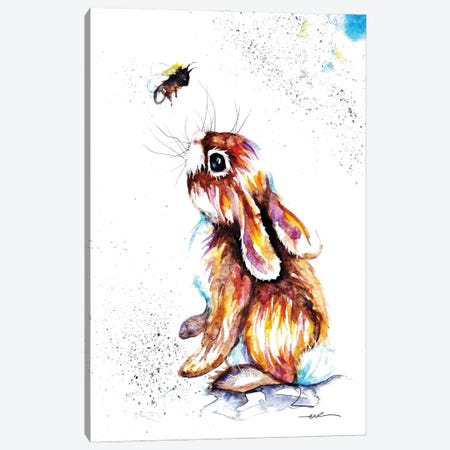Rabbit And Bee I Canvas Print #BSR59} by BebesArts Canvas Print