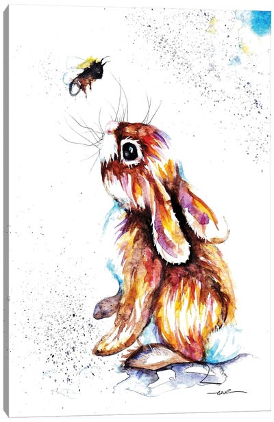 Rabbit And Bee I Canvas Art Print - BebesArts