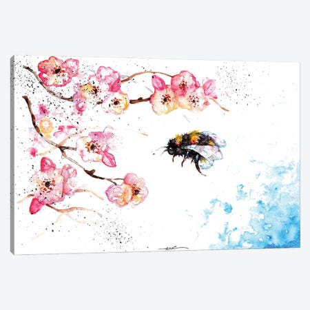 Bee And Blossom Canvas Print #BSR5} by BebesArts Art Print
