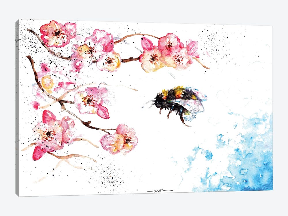Bee And Blossom by BebesArts 1-piece Canvas Print