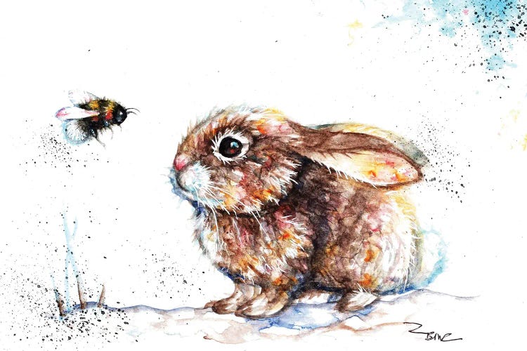 Rabbit And Bee III by BebesArts wall art