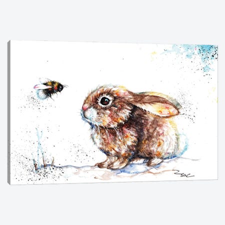 Rabbit And Bee III Canvas Print #BSR61} by BebesArts Canvas Art