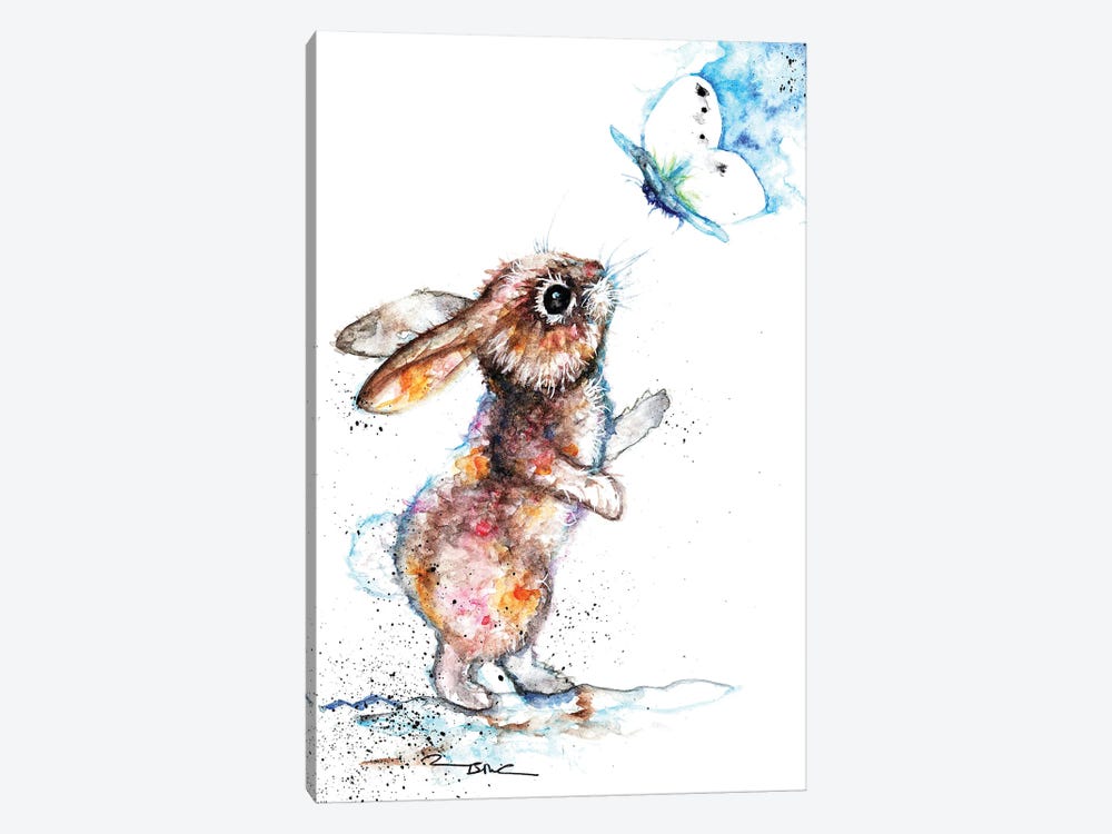 Rabbit And Cabbge White by BebesArts 1-piece Canvas Art