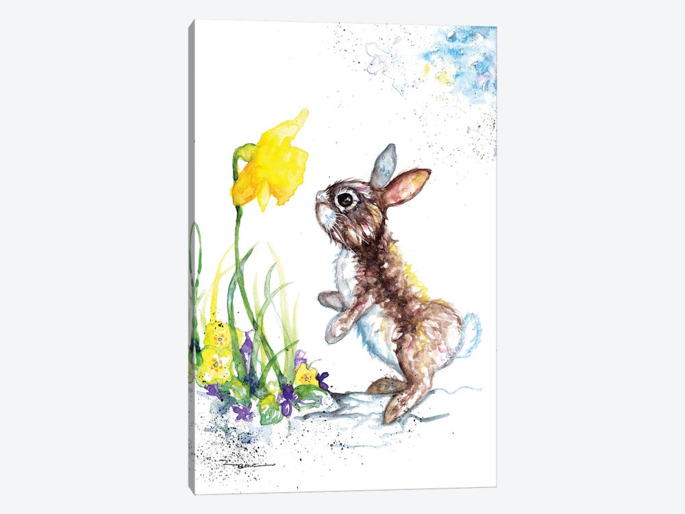 Rabbit And Daffodil by BebesArts 1-piece Art Print