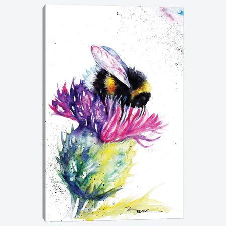 Bee And Thistle Canvas Print #BSR6} by BebesArts Art Print