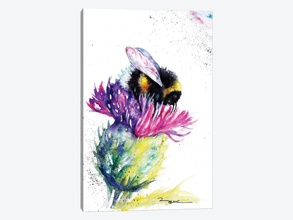 Bee And Thistle by BebesArts 1-piece Canvas Art
