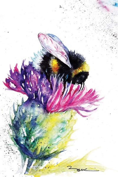 Bees: Bee And Thistle by BebesArts