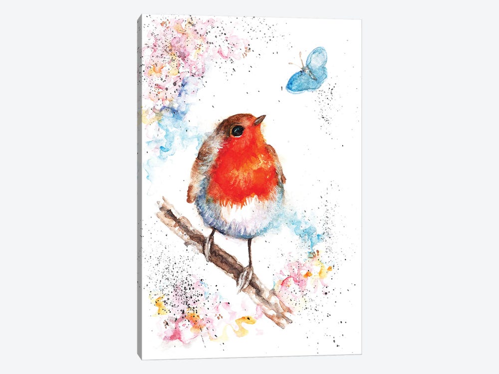 Robin And Small Blue by BebesArts 1-piece Canvas Art