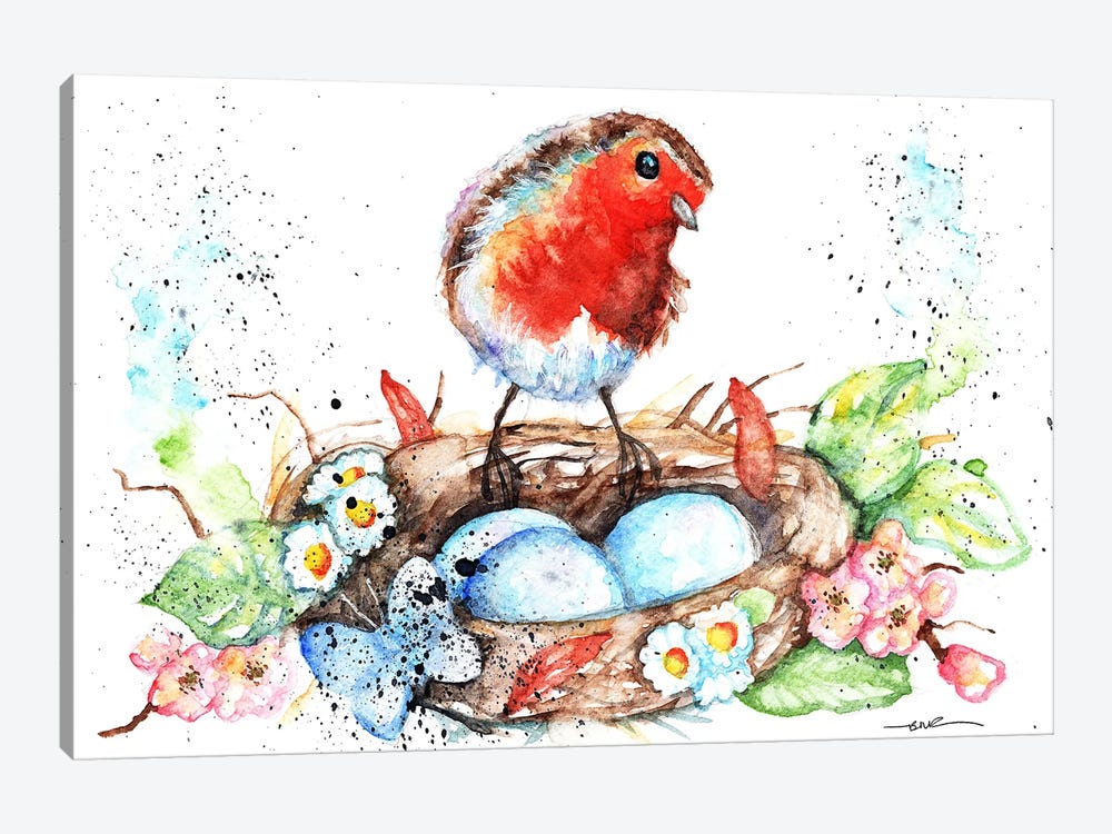 Robin's Nest by BebesArts 1-piece Canvas Art Print