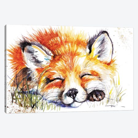 Sleeping Fox Canvas Print #BSR74} by BebesArts Canvas Art