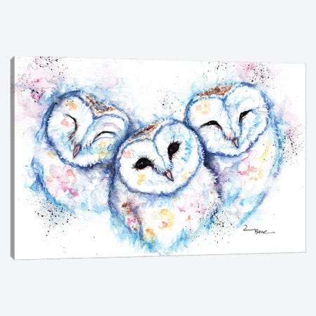Sleepy Time Owls Canvas Print #BSR75} by BebesArts Canvas Artwork
