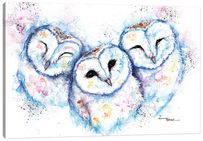 Sleepy Time Owls Canvas Art Print - BebesArts