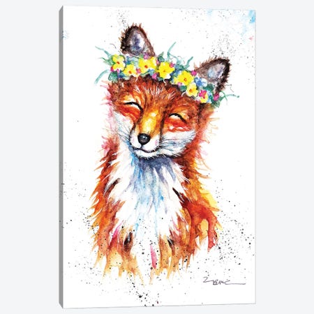Spring Fox Canvas Print #BSR76} by BebesArts Canvas Art