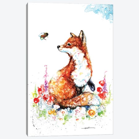 Summer Fox Canvas Print #BSR79} by BebesArts Canvas Print