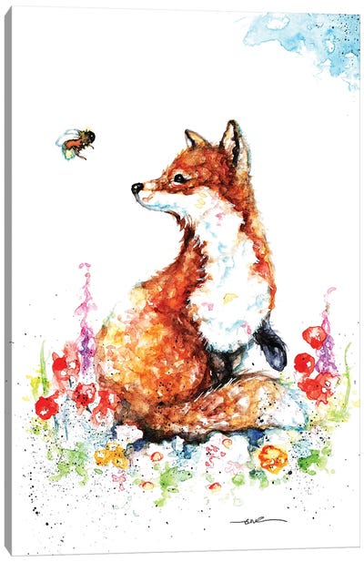 Summer Fox Canvas Art Print - BebesArts