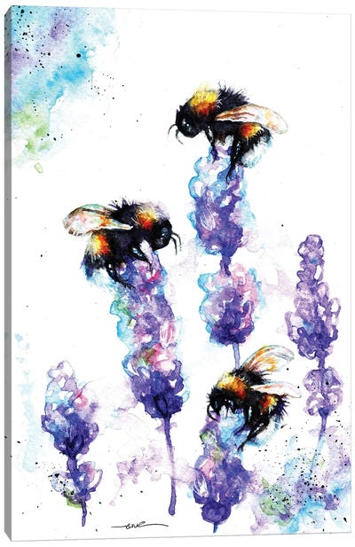 Bees And Lavender Canvas Art Print - BebesArts