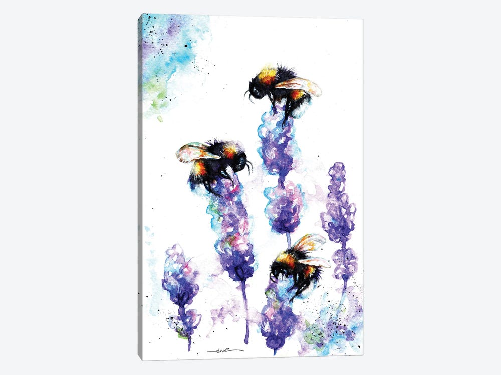 Bees And Lavender by BebesArts 1-piece Canvas Print