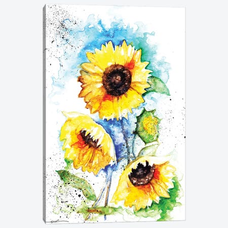 Sunflowers Canvas Print #BSR80} by BebesArts Canvas Wall Art