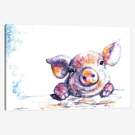 This Little Piggy Canvas Print #BSR82} by BebesArts Canvas Wall Art