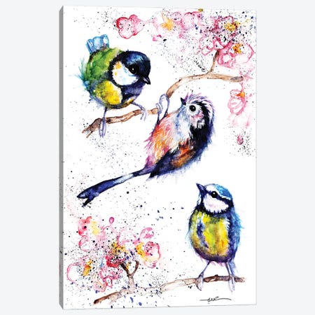 Three Little Birds Canvas Print #BSR83} by BebesArts Canvas Artwork