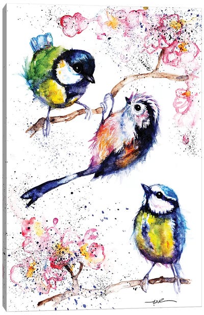 Three Little Birds Canvas Art Print - BebesArts