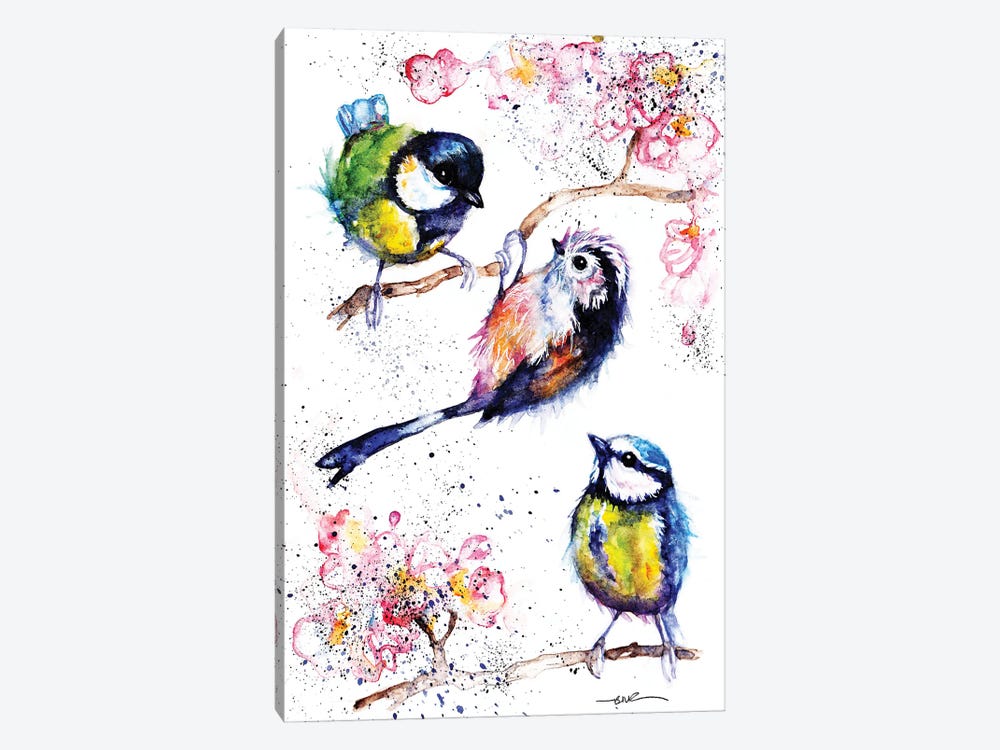 Three Little Birds by BebesArts 1-piece Canvas Print