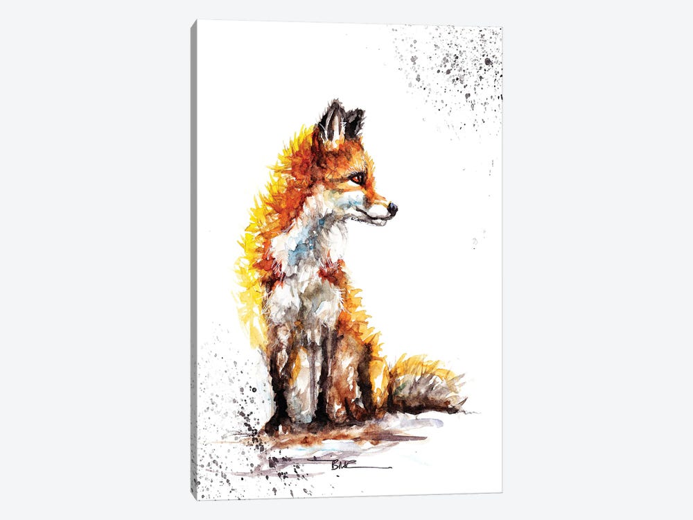 Watchful Fox by BebesArts 1-piece Canvas Print