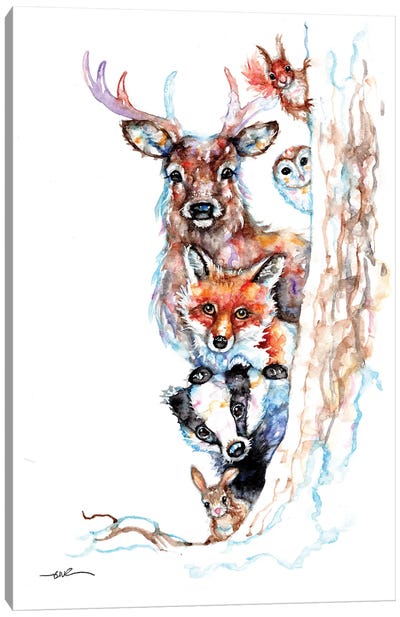 Countryside Crew Canvas Art Print - Fox Art