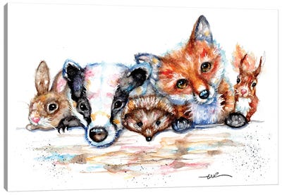 Countryside Friends Canvas Art Print - Hedgehogs