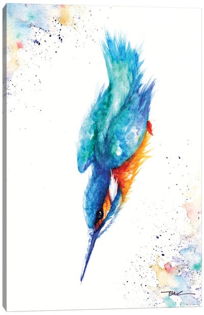 Dive In Canvas Art Print - Kingfishers